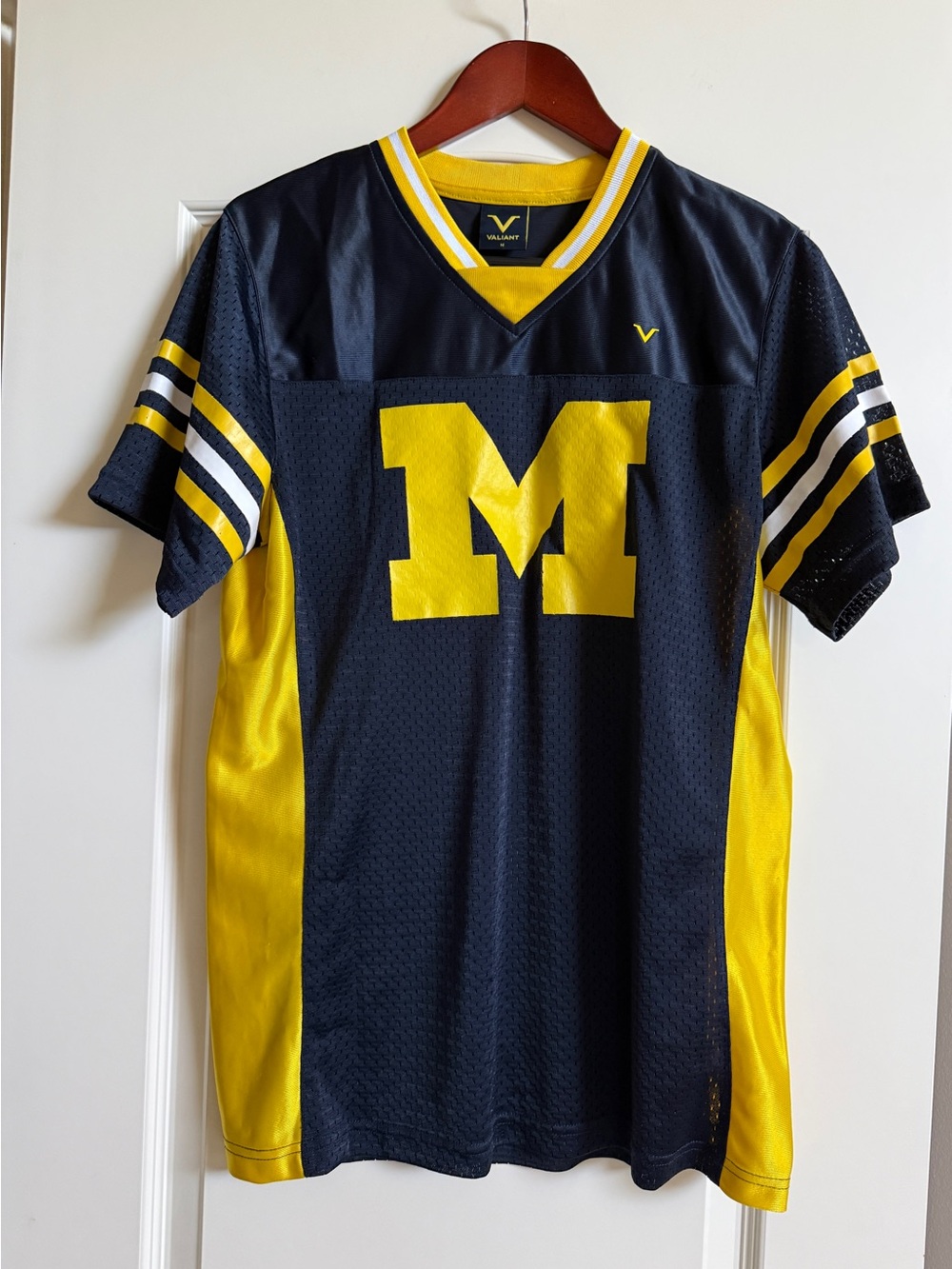 Valia Men’s Navy and Yellow University of Michigan Team Jersey with Bold 'M'